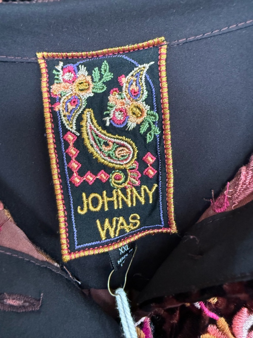 Johnny Was XXL Brandi Embroidered Kimono Sleeve Shirt Misty Leopard Velvet NWT - Picture 3 of 6